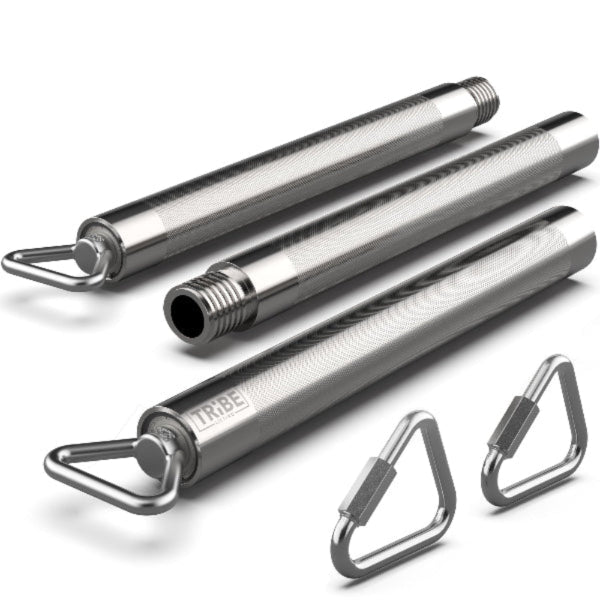 Heavy duty bar with reinforced carabiners for intense workouts
