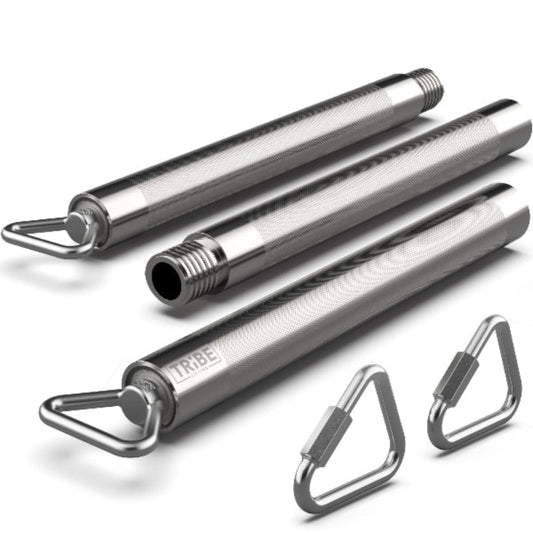 Heavy duty bar with reinforced carabiners for intense workouts