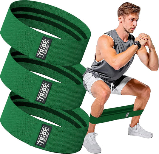 Green fabric resistance bands 3 pack