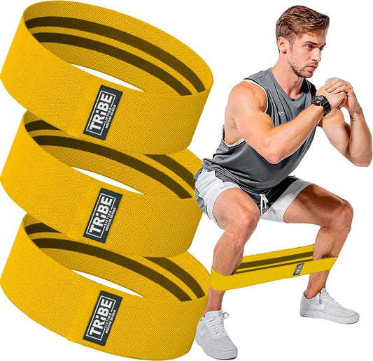 Fabric resistance band set yellow color