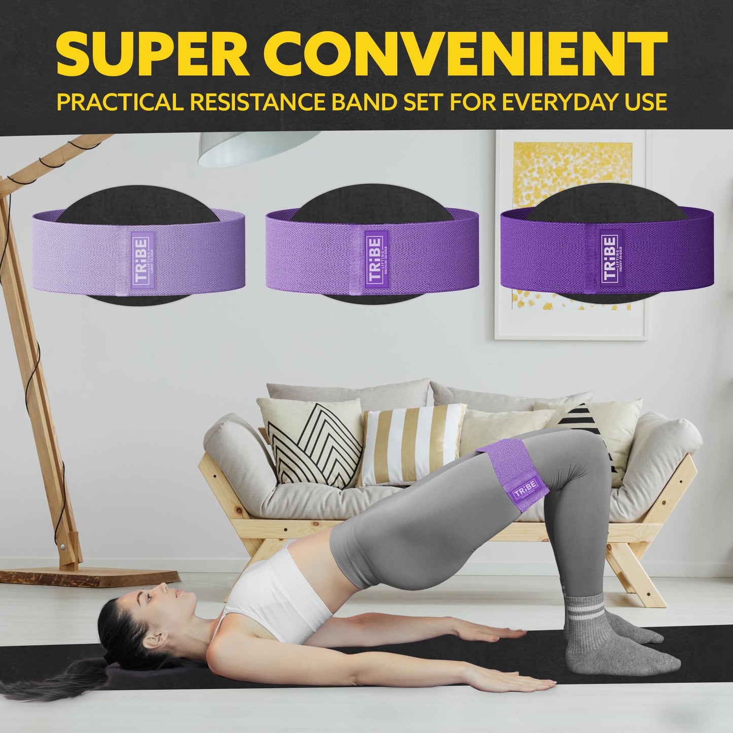 Set of 3 Purple elastic bands designed for easy and convenient use