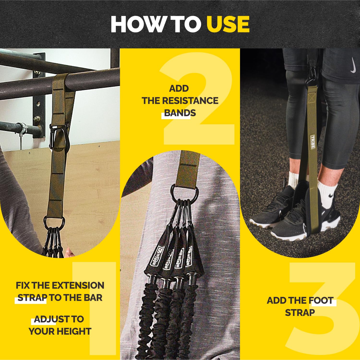 How to use military green pull up assist bands for strength training