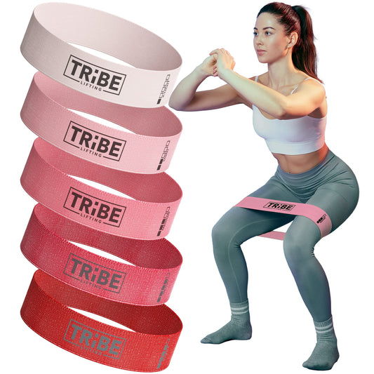 Gradient pink fabric workout bands – pack of 5