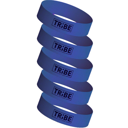 Blue fabric workout bands – pack of 5, heavy resistance