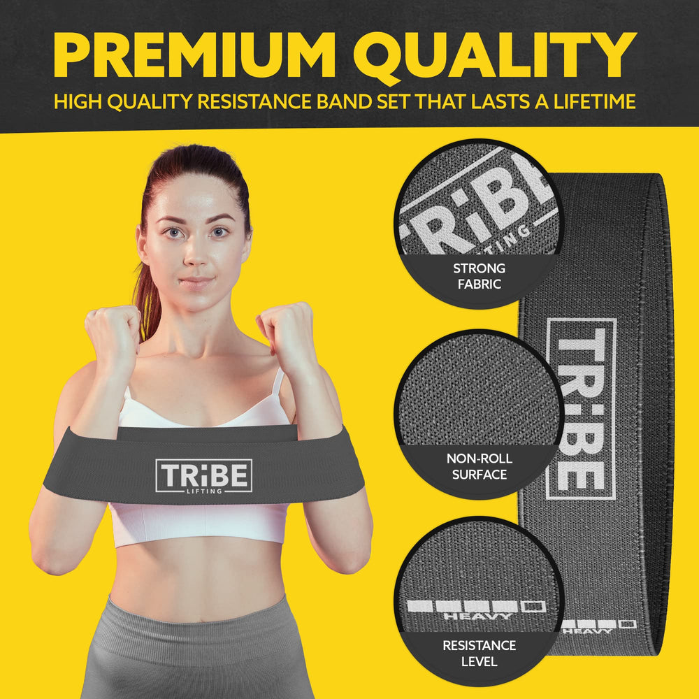 Premium Fabric Resistance Bands Set of 3 – Gray