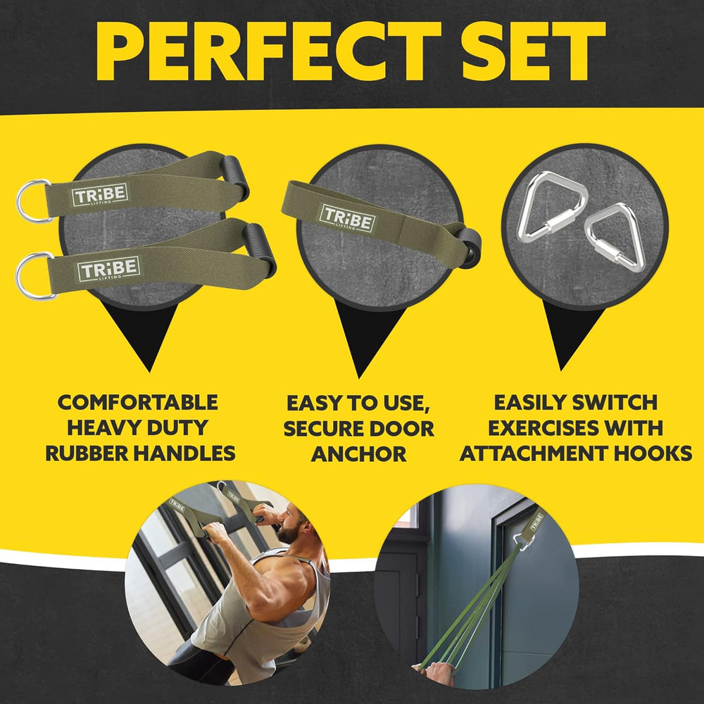 Long Resistance Bands with Handles – Green Set