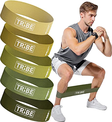 Green fabric workout bands – pack of 5 with gradient