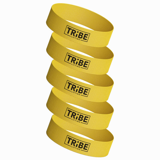 Set of 5 yellow resistance bands – extra light