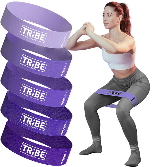 Gradient purple fabric workout bands – pack of 5