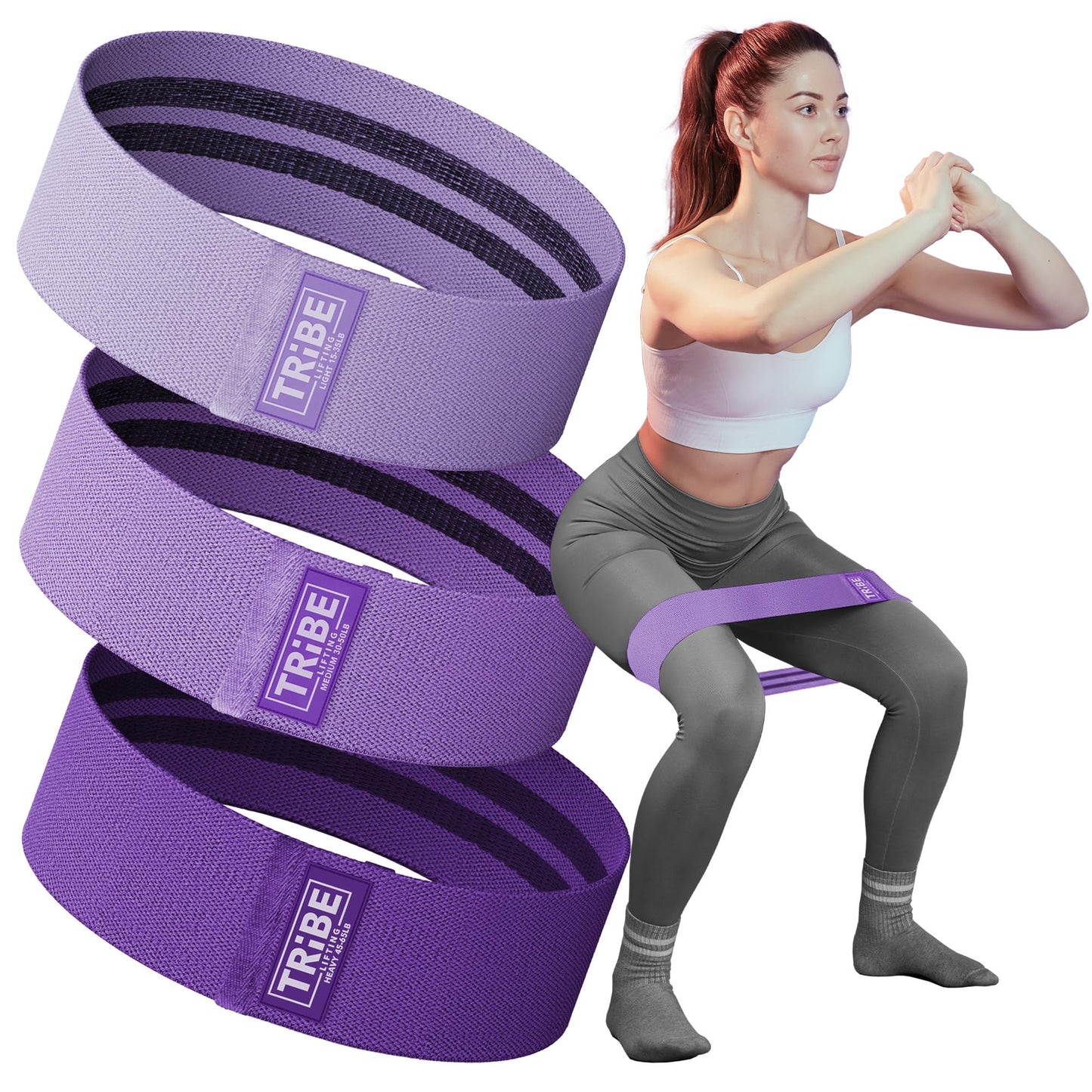 Premium Fabric Resistance Bands Set of 3