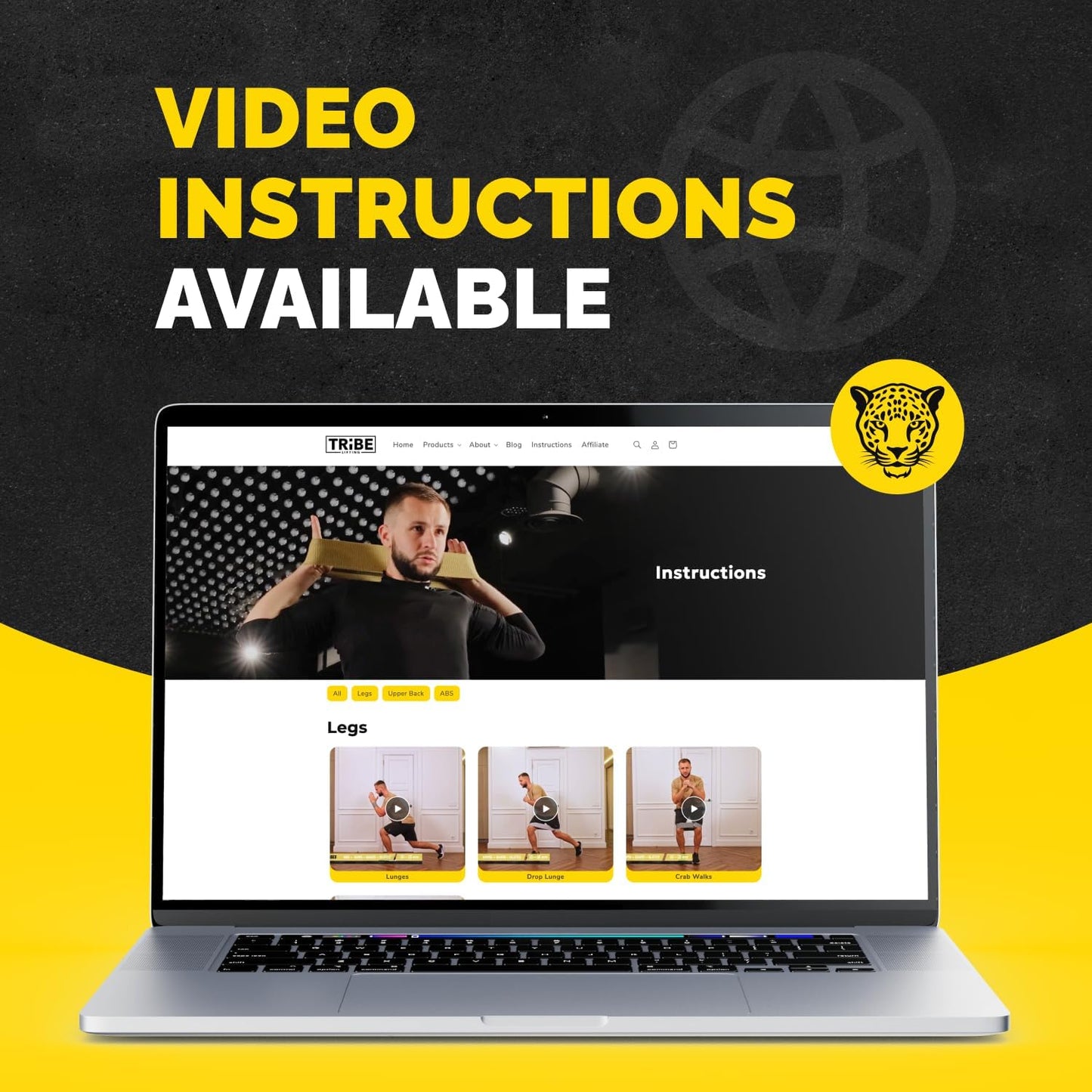 Tribe Lifting premium resistance bands set 3 with video instructions available for workouts and exercises